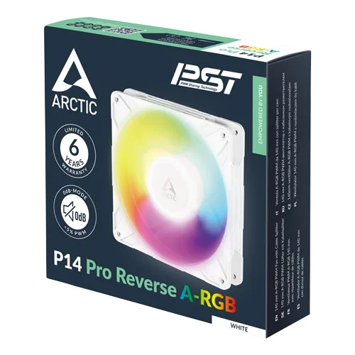 Arctic P14 Pro Reverse ARGB 140mm White Cabinet Fan